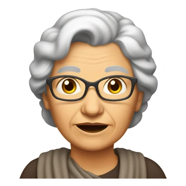 A old lady with her belly sticking out above her belt sticker