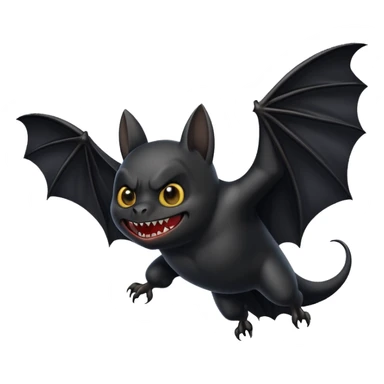 Scary realistic flying black bat sticker