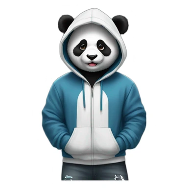 Panda avec hoodie et jordan sticker