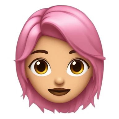 Chica Morena pelo marrón emo y ojos marrones con sombra de ojos negra, vestida de rosa sticker