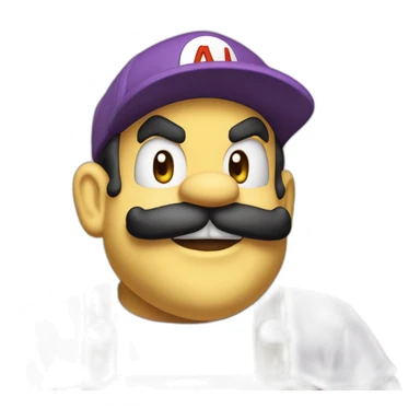 1 Wario with à yelow cap a violet overhall and à yellow shirt sticker