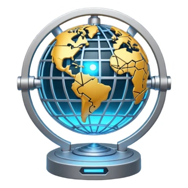 connected tech nodes, gear, globe sticker