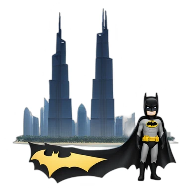 Batman next to Burj Khalifa sticker