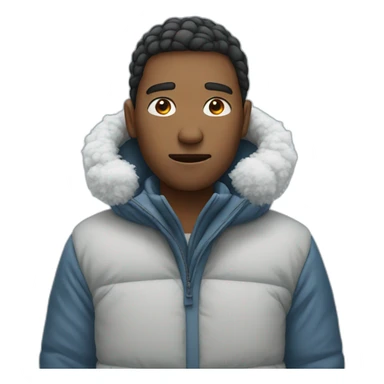 person who is cold with snow  sticker