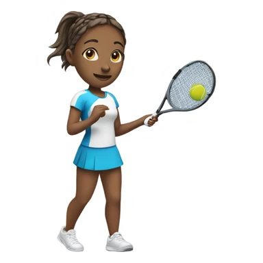 Girl play tennis sticker