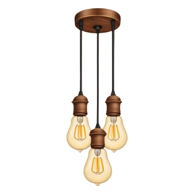 ceiling lamp 3 bulbs wooden pendant  sticker
