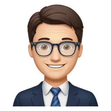 white collar man with glasses sticker