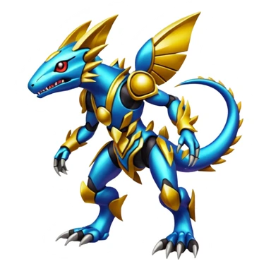  exotic colorful Protogen-Fakémon-Pokémon-Spectrobes-Digimon-Vernid-creature (full body) sticker