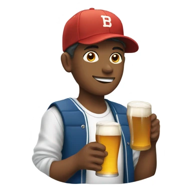 Young guy with baseball cap and beer sticker