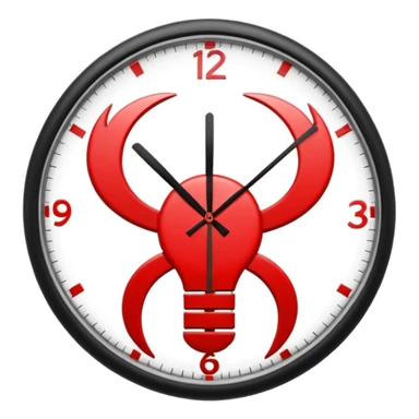 reloj con simbolo de interrogacion en color rojo sticker