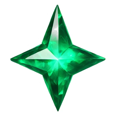 3D medium sized emerald star sticker