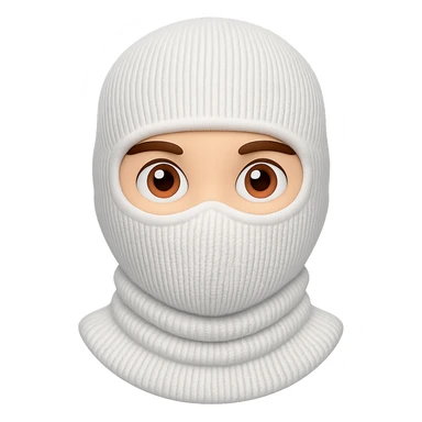 white balaclava emoji style without mouth sticker
