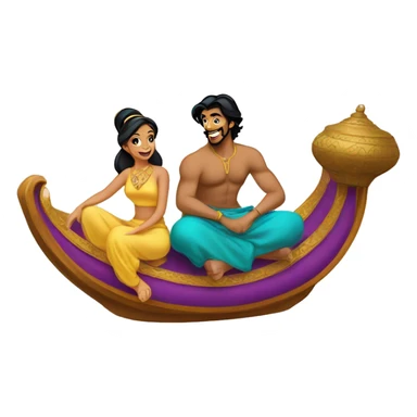 Jasmine and Aladdin on the flying carpet sticker