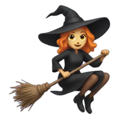 A witch on a broom sticker