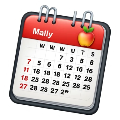calendar with two days highlighted, apple emoji style sticker