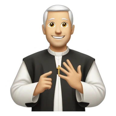 White Catholic Priest doing 🤙 Shaka sticker