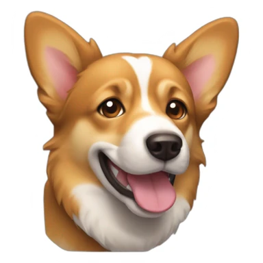 full light brown dog head corgi tackle sticker