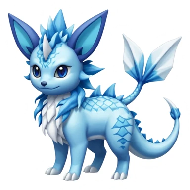 Snowy Flakey Scaly Vaporeon-Glaceon-Suicune-Amaura-Dialga-fusion sticker