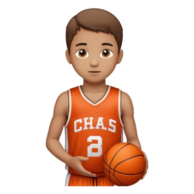 Kid in a basketball jersey sticker