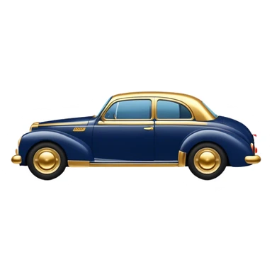 Navy blue car with gold accents  sticker