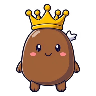 cute poop king with crown sticker