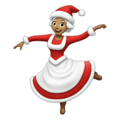 white mrs santa claus dancing sticker