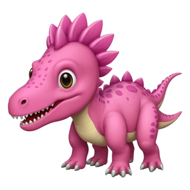 Crea un emoji de un dinosaurio de color rosa, que sea como este 🦖 sticker