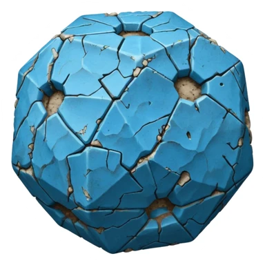 american-blue-intricate-stone-age-rocky-crusted-dodecahedron-shaped sticker