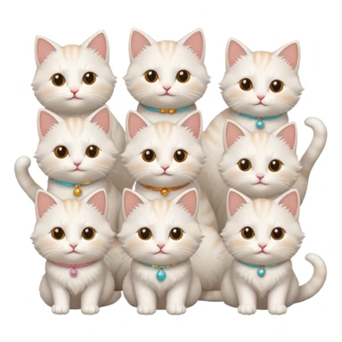 White cute cats with accessories sticker