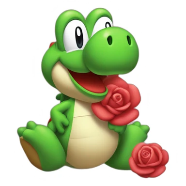 yoshi rose qui et sur mario sticker