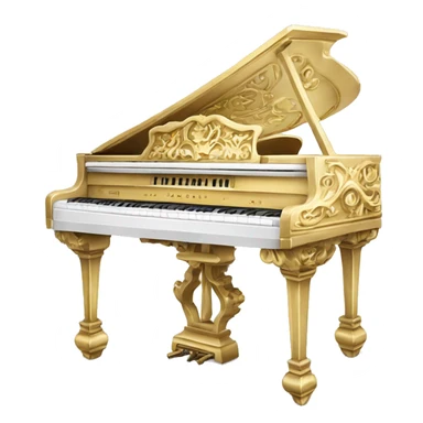 White and gold rococo piano sticker