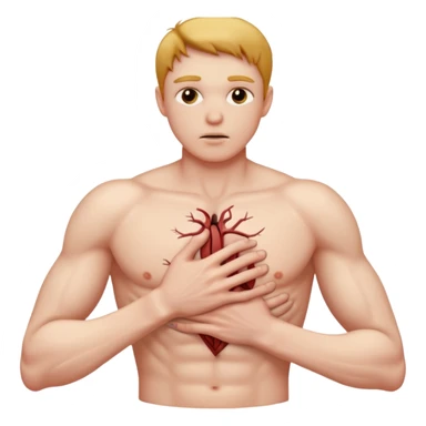 Gripping chest sticker