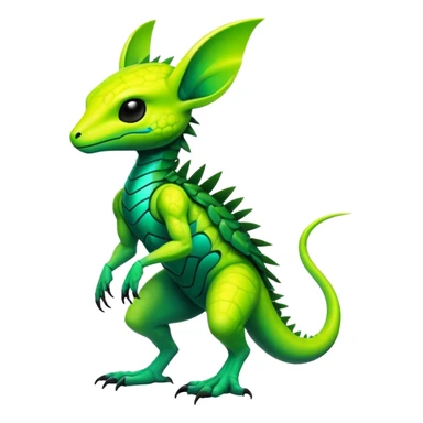 Tropical futuristic lush cool edgy neon Fionbri-Vernid-ET-creature (full body) sticker