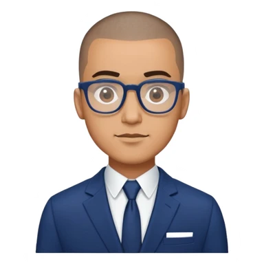 Buzz cut Latino with rectangle glasses and dark blue suit  sticker