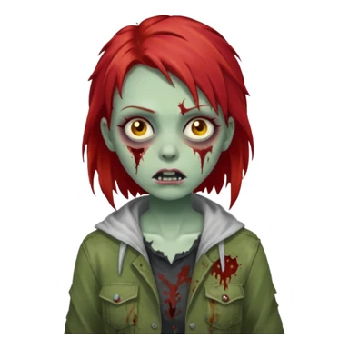 garota zumbi com o cabelo vermelho sticker