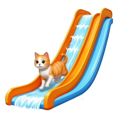 cat going down a waterslide  sticker