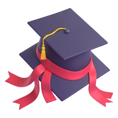 graduation cap tossed in the air, celebratory ribbons sticker