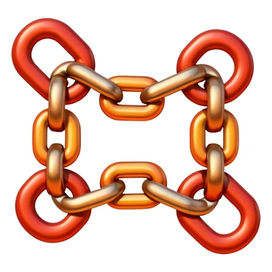 red orange two chain link sticker