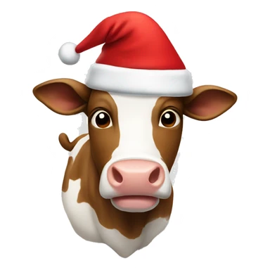 Cow wearing a Santa night sticker