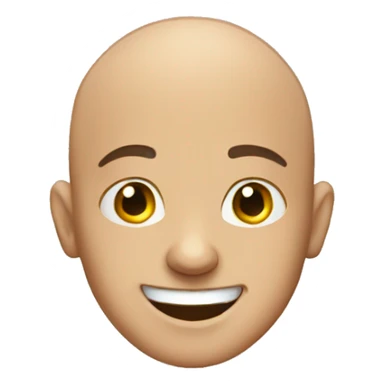 bald boy smiling at viewer sticker