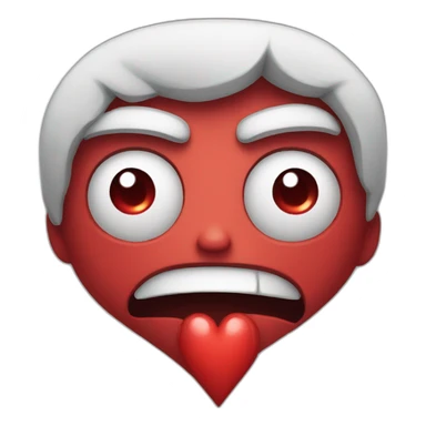 Angry Pleading eyes with heart sticker