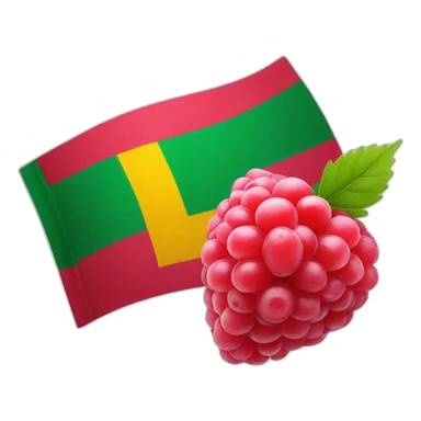 Lithuanian flag with a raspberry fruit on it sticker