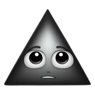 Black triangle with a face sticker