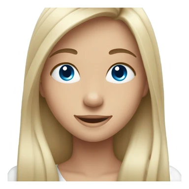 happy girls with long hair with blue eyes sticker