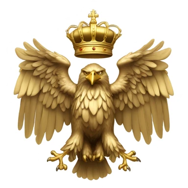 Golden double headed eagle with crown sticker