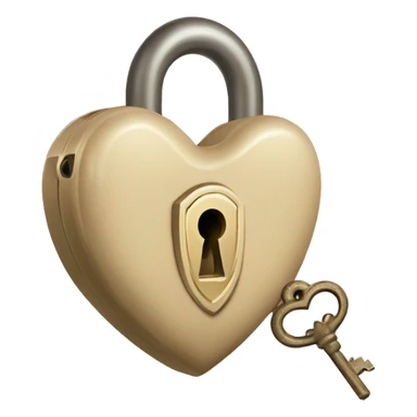 vintage beige heart-shaped lock and key sticker