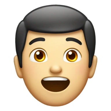 Smiling Chinese man have a surprised sticker