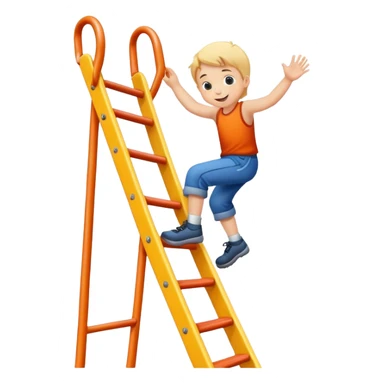 child climbing a playground ladder, cheerful and adventurous sticker