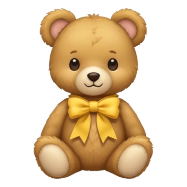 Cute flat-style teddy bear icon for infant daycare. wear a yellow bow in neck
 sticker