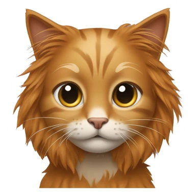 Cat with long hair with left side of the face ginger and right side gray. Also left year is ginger and right is grey. sticker